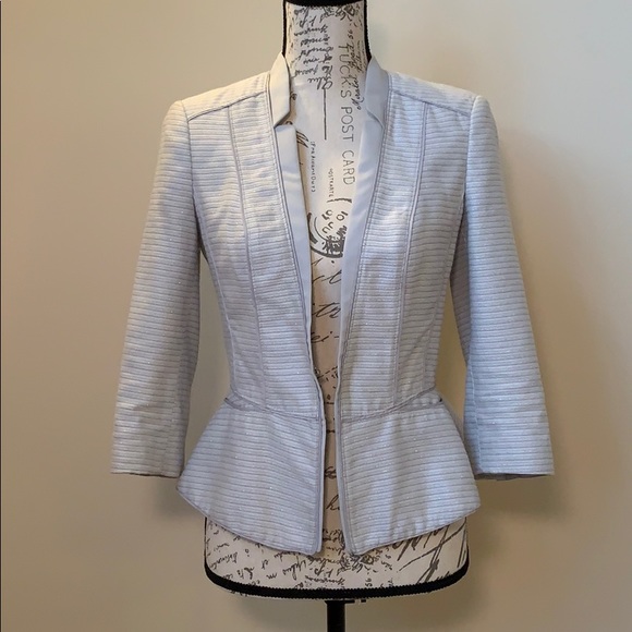 White House Black Market Jackets & Blazers - White House Black Market Silver Blazer Size 2